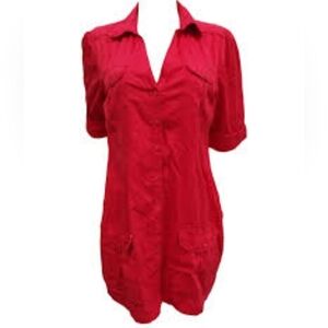 Tunic Antilia  Femme red dress. Size-S. Buttons infront.
